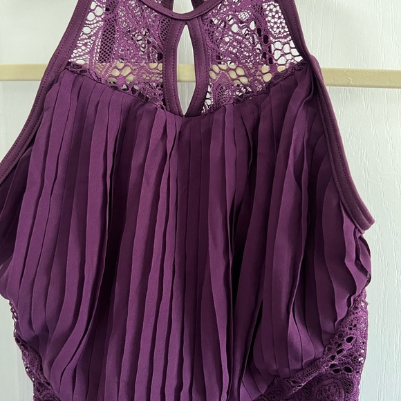 Weissman Pleated Purple Lace Dance Costume Size LC - Picture 14 of 16
